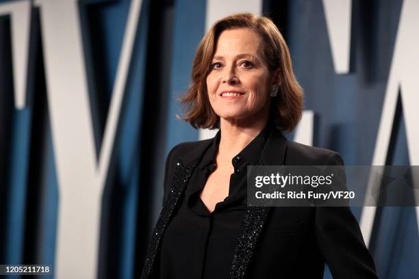 Sigourney Weaver attends the 2020 Vanity Fair Oscar Party hosted by Radhika Jones at Wallis Annenberg Center for the Performing Arts on February 09,...