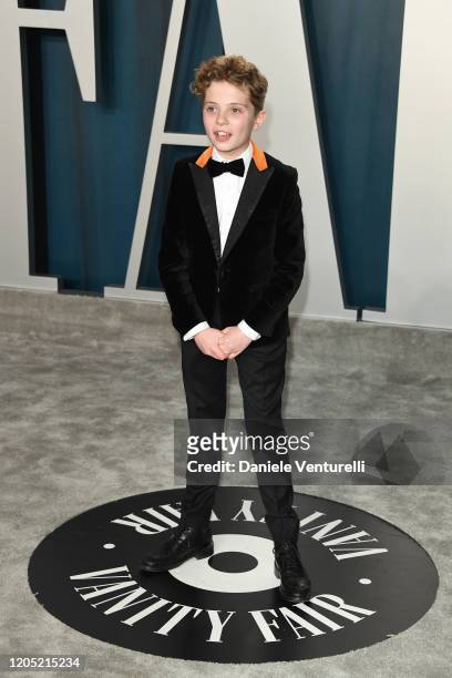 Roman Griffin Davis attends the 2020 Vanity Fair Oscar party hosted by Radhika Jones at Wallis Annenberg Center for the Performing Arts on February...