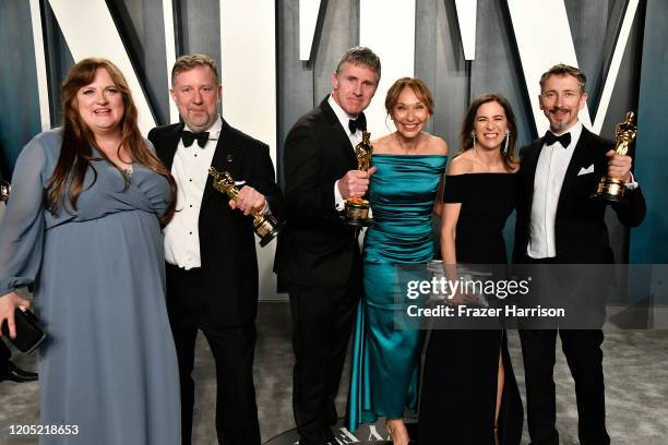 Greg Butler and Dominic Tuohy attend the 2020 Vanity Fair Oscar Party hosted by Radhika Jones at Wallis Annenberg Center for the Performing Arts on...