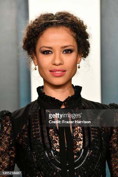 Gugu Mbatha-Raw attends the 2020 Vanity Fair Oscar Party hosted by Radhika Jones at Wallis Annenberg Center for the Performing Arts on February 09,...