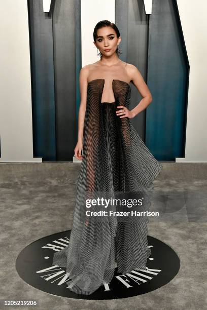 Rowan Blanchard attends the 2020 Vanity Fair Oscar Party hosted by Radhika Jones at Wallis Annenberg Center for the Performing Arts on February 09,...