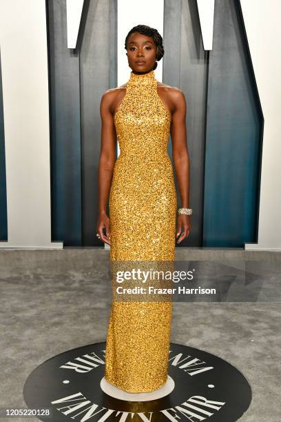 Kiki Layne attends the 2020 Vanity Fair Oscar Party hosted by Radhika Jones at Wallis Annenberg Center for the Performing Arts on February 09, 2020...