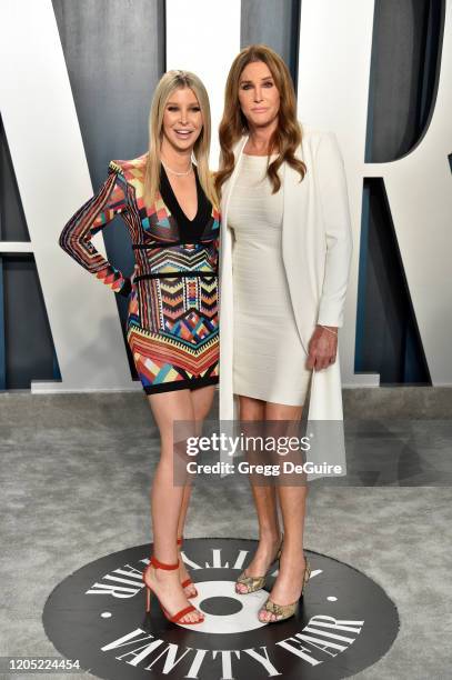 Sophia Hutchins and Caitlyn Jenner attends the 2020 Vanity Fair Oscar Party hosted by Radhika Jones at Wallis Annenberg Center for the Performing...