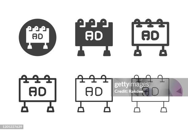 ilustrações, clipart, desenhos animados e ícones de ícones da billboard - multi series - promotor de eventos