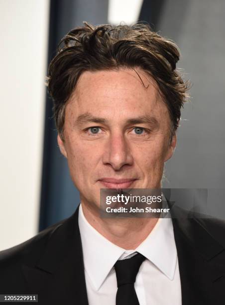 Zach Braff attends the 2020 Vanity Fair Oscar Party hosted by Radhika Jones at Wallis Annenberg Center for the Performing Arts on February 09, 2020...