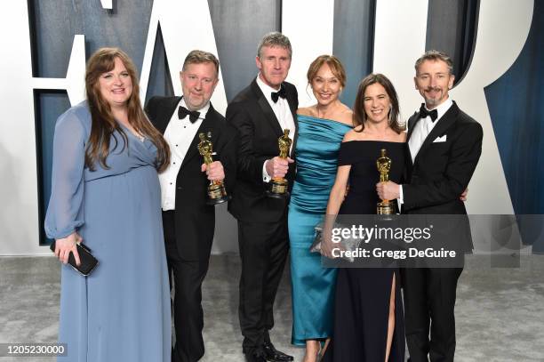 Greg Butler and Dominic Tuohy attend the 2020 Vanity Fair Oscar Party hosted by Radhika Jones at Wallis Annenberg Center for the Performing Arts on...