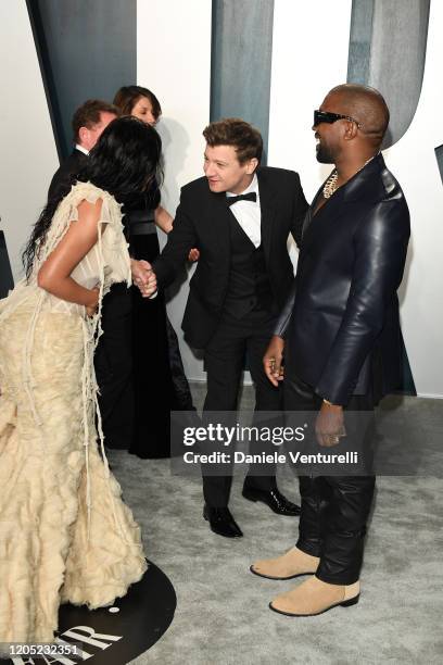Kim Kardashian, Jeremy Renner and Kanye West attend the 2020 Vanity Fair Oscar party hosted by Radhika Jones at Wallis Annenberg Center for the...