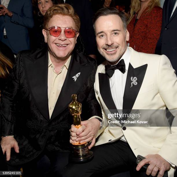 Winner of Academy Award for Best Original Song from "Rocketman" Elton John and David Furnish attend the 28th Annual Elton John AIDS Foundation...