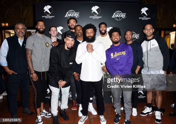 Lakers legend Rick Fox, Lakers star Markieff Morris, Lakers star Alex Caruso, Lakers star Danny Green, Lakers star JaVale McGee, Lakers star...