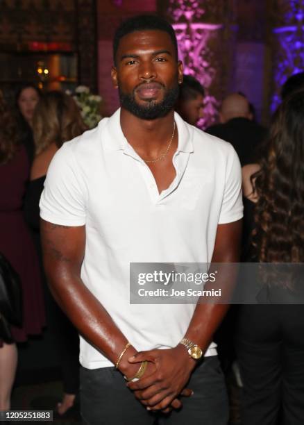 Actor Broderick Hunter attends the First Entertainment x Los Angeles Lakers and Anthony Davis Partnership Launch Event at The Theatre at Ace Hotel on...