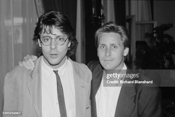 American actors Judd Nelson and Emilio Estevez at the 41st Cannes Film Festival, France, May 1988.