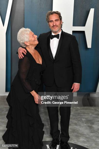 Arlyn Phoenix and Joaquin Phoenix attend the 2020 Vanity Fair Oscar party hosted by Radhika Jones at Wallis Annenberg Center for the Performing Arts...