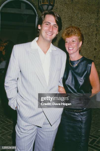 Singer Tony Hadley, of British pop group Spandau Ballet, with his first wife Leonie Lawson, 1984.