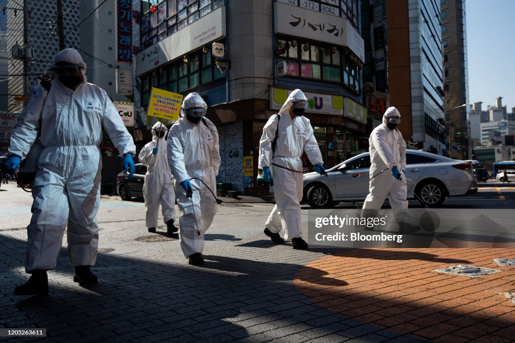 Soldiers Disinfect the City As South Korea Unveils $9.8B Extra Budget to Stem Virus Fallout