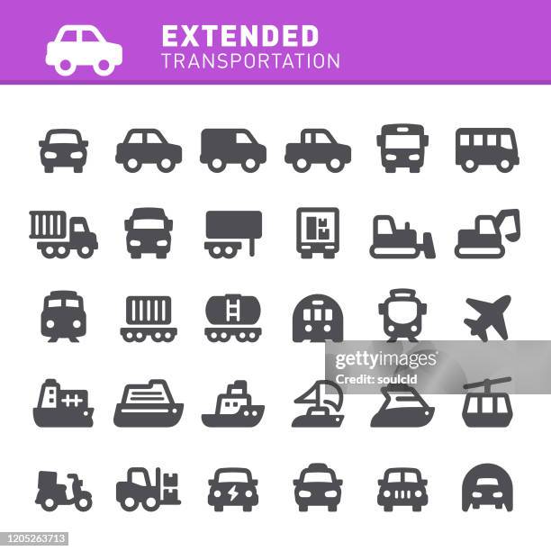 transportation icons - tugboat stock illustrations