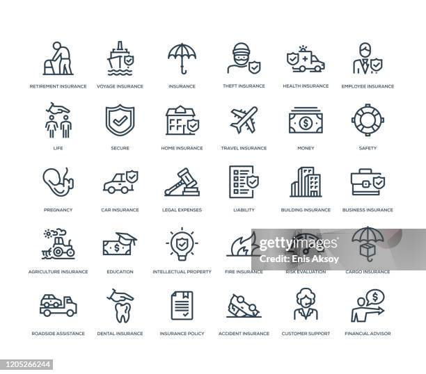 insurance icon set - wreck icon stock illustrations