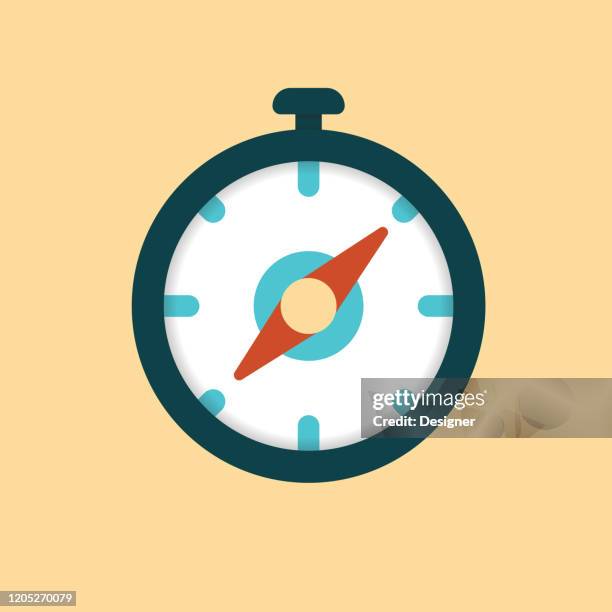 compass flat icon. flat vector illustration symbol design element - western design elements stock illustrations