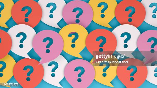 question mark on speech bubble - questionnaire stock pictures, royalty-free photos & images