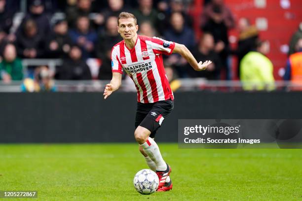 Daniel Schwaab of PSV during the Dutch Eredivisie match between PSV v Feyenoord at the Philips Stadium on March 1, 2020 in Eindhoven Netherlands