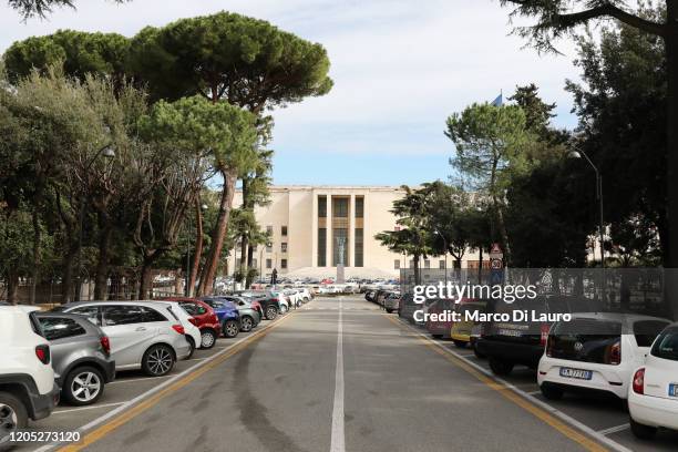 The La Sapienza University campus stands empty on March 5, 2020 in Rome, Italy. Over 3,089 people have been infected by the novel Coronavirus in...