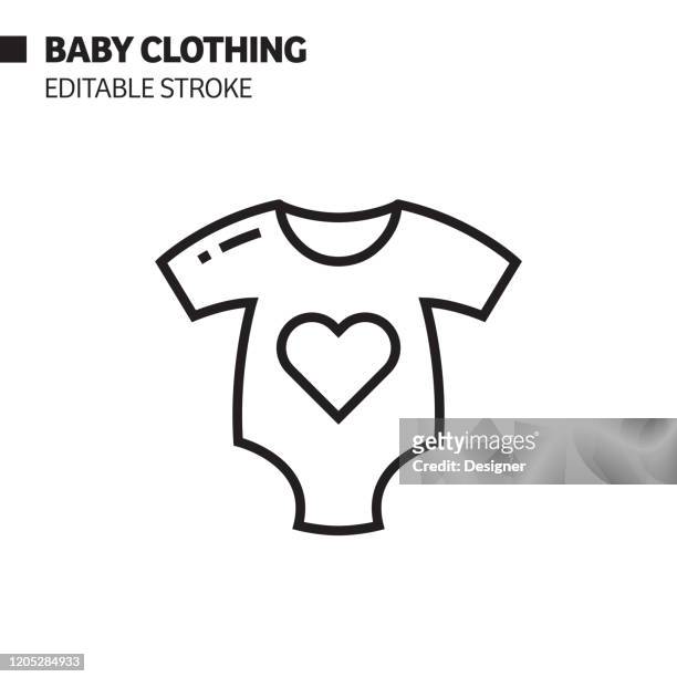 baby clothing line icon, outline vector symbol illustration. pixel perfect, editable stroke. - baby logo stock illustrations