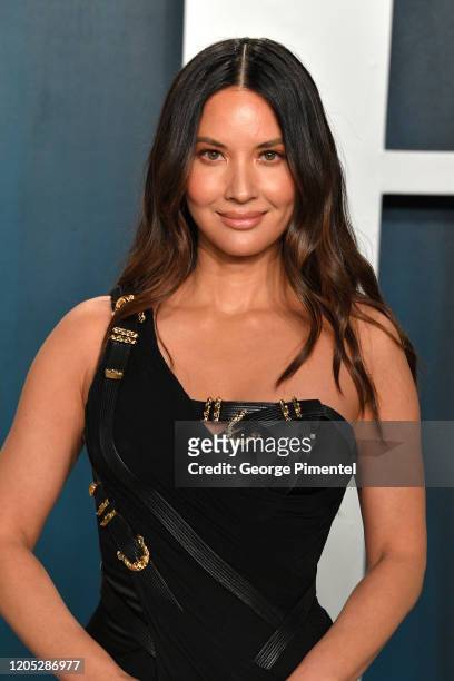 Olivia Munn attends the 2020 Vanity Fair Oscar party hosted by Radhika Jones at Wallis Annenberg Center for the Performing Arts on February 09, 2020...