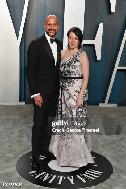 Keegan-Michael Key and Elisa Key attend the 2020 Vanity Fair Oscar party hosted by Radhika Jones at Wallis Annenberg Center for the Performing Arts...