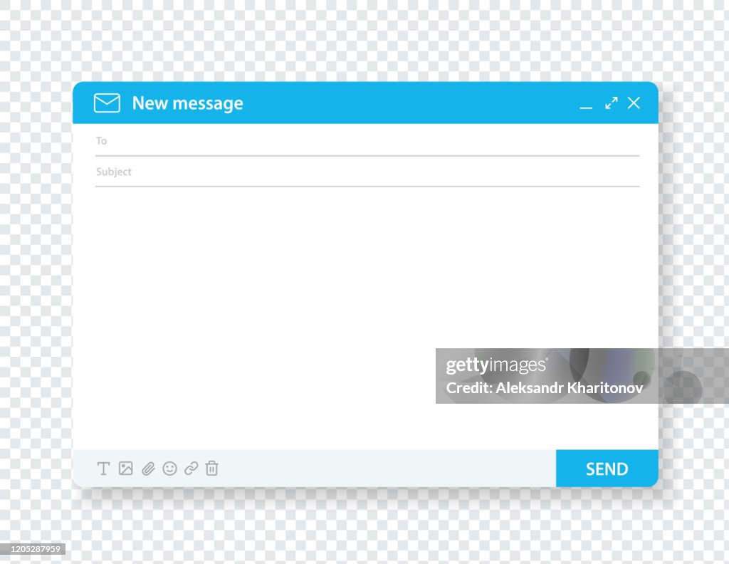 New Message Form Example New Message Empty Template Realistic Vector Illustration High-Res ...