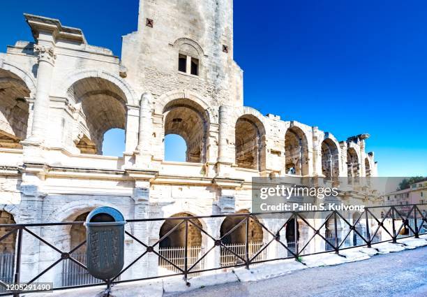 a mini colosseum in town of arles-espénan, tarbes/ france - hautes pyrenees - fotografias e filmes do acervo