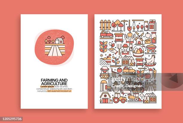 farming and agriculture related design. modern vector templates for brochure, cover, flyer and annual report. - grain texture stock illustrations