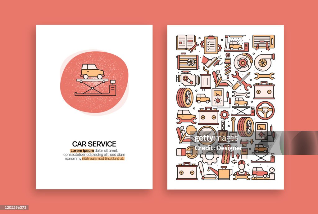 Car Service Related Design. Modern Vector Templates for Brochure, Cover, Flyer and Annual Report.