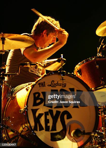 Musician Patrick Carney of The Black Keys performs during the 2011 Kanrocksas Music Festival at Kansas Speedway on August 6, 2011 in Kansas City,...