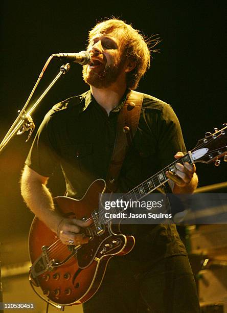 Singer/musician Dan Auerbach of The Black Keys performs during the 2011 Kanrocksas Music Festival at Kansas Speedway on August 6, 2011 in Kansas...