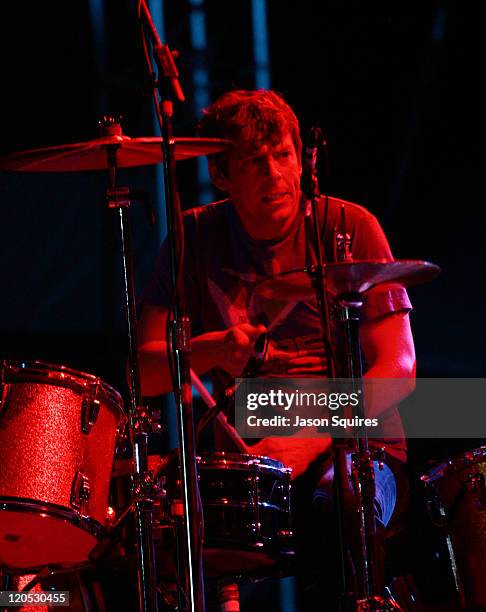 Musician Patrick Carney of The Black Keys performs during the 2011 Kanrocksas Music Festival at Kansas Speedway on August 6, 2011 in Kansas City,...