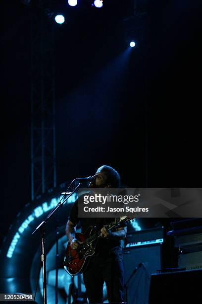 Singer/musician Dan Auerbach of The Black Keys performs during the 2011 Kanrocksas Music Festival at Kansas Speedway on August 6, 2011 in Kansas...