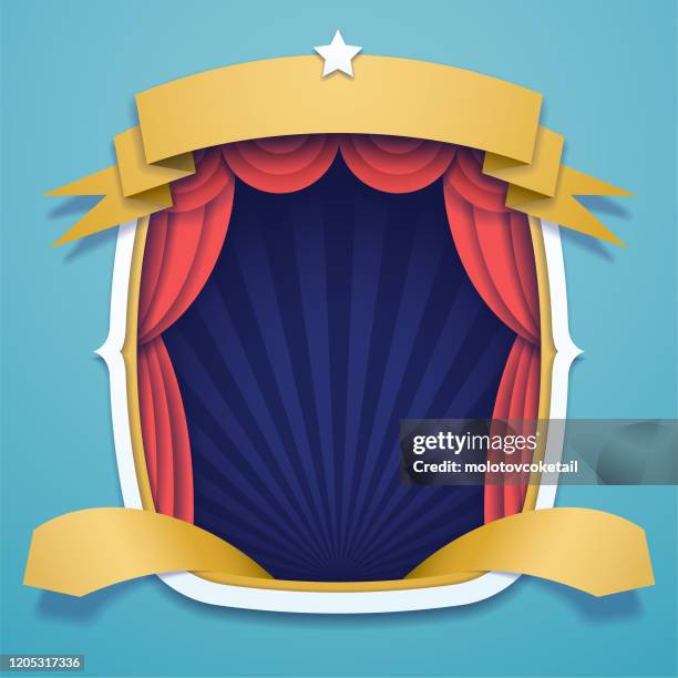 paper cut background - circus poster stock illustrations