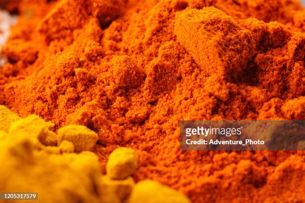 spices and seasonings detail - curry powder stock pictures, royalty-free photos & images