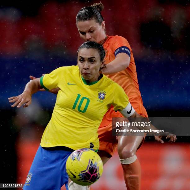 Martha of Brazil Women, Sherida Spitse of Holland Women during the International Friendly Women match between Holland v Brazil at the Stade du...