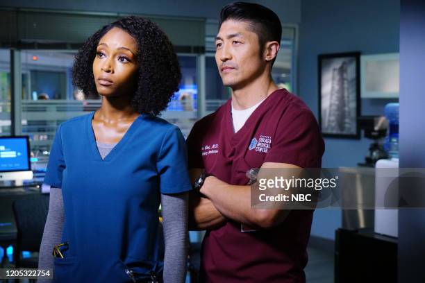 Who Knows What Tomorrow Brings" Episode 507 -- Pictured: Yaya DaCosta as April Sexton, Brian Tee as Dr. Ethan Choi --
