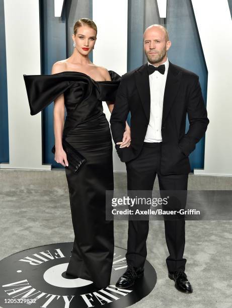 Rosie Huntington-Whiteley and Jason Statham attend the 2020 Vanity Fair Oscar Party hosted by Radhika Jones at Wallis Annenberg Center for the...