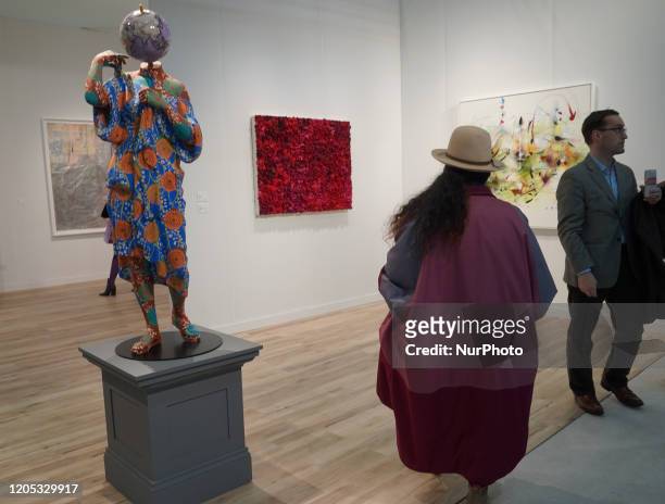 Visitors at The Armory Show 2020, an international art fair, opens its doors on March 5 for its 26th edition at the Pier 94 and 90 despite New...