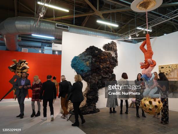 Visitors at The Armory Show 2020, an international art fair, opens its doors on March 5 for its 26th edition at the Pier 94 and 90 despite New...