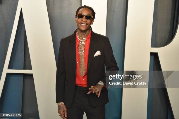 Wiz Khalifa attends the 2020 Vanity Fair Oscar Party at Wallis Annenberg Center for the Performing Arts on February 09, 2020 in Beverly Hills,...