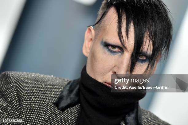 Marilyn Manson attends the 2020 Vanity Fair Oscar Party hosted by Radhika Jones at Wallis Annenberg Center for the Performing Arts on February 09,...