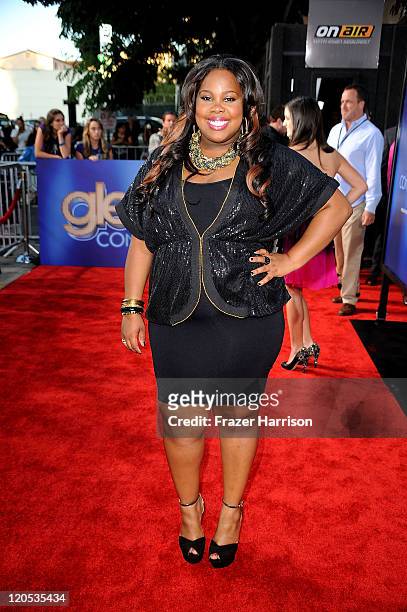 Actress Amber Riley arrives at the Premiere Of Twentieth Century Fox's "Glee The 3D Concert Movie" at the Regency Village Theater on August 6, 2011...