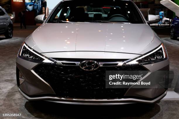 Hyundai Elantra is on display at the 112th Annual Chicago Auto Show at McCormick Place in Chicago, Illinois on February 6, 2020.