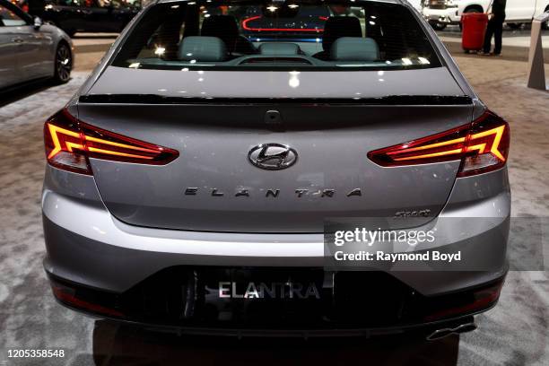 Hyundai Elantra is on display at the 112th Annual Chicago Auto Show at McCormick Place in Chicago, Illinois on February 6, 2020.