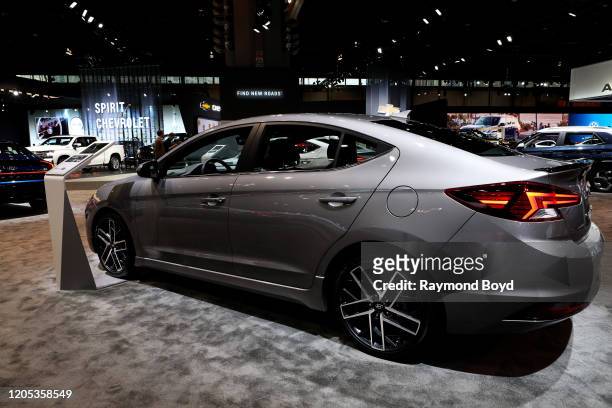 Hyundai Elantra is on display at the 112th Annual Chicago Auto Show at McCormick Place in Chicago, Illinois on February 6, 2020.