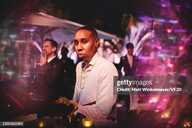 Lena Waithe attends the 2020 Vanity Fair Oscar Party Hosted By Radhika Jones at Wallis Annenberg Center for the Performing Arts on February 09, 2020...