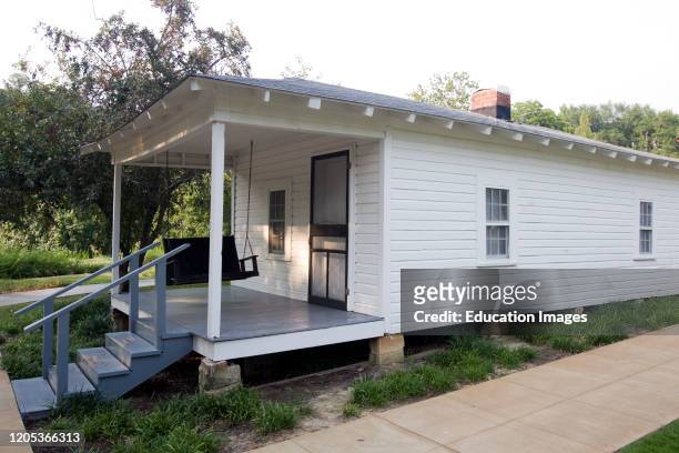 Elvis Presley single-front house birthplace Tupelo Mississippi USA.